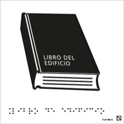 Placa Libro del edificio en braille y altorrelieve, en aluminio