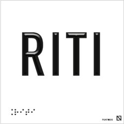 Placa RITI en braille y altorrelieve, en aluminio