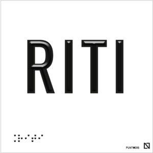 Placa RITI en braille y altorrelieve, en aluminio