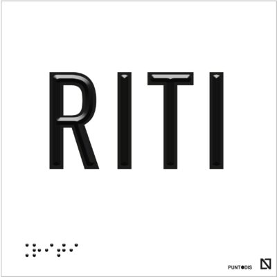 Placa RITI en braille y altorrelieve, en aluminio