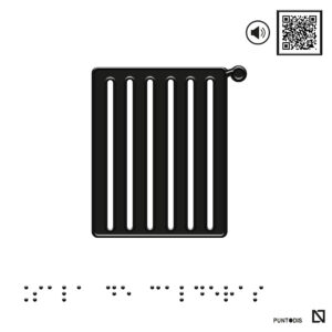Placa Sala de Calderas en braille y altorrelieve con QR, y en aluminio