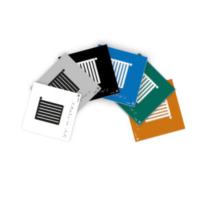 Colores que se disponen para realizar las placas blanco, gris, negro, azul, verde y naranja.