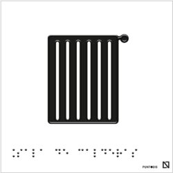 Placa Sala de Calderas en braille y altorrelieve, en aluminio