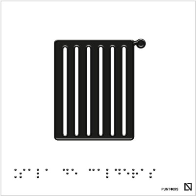 Placa Sala de Calderas en braille y altorrelieve, en aluminio