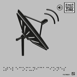 Placa Telecomunicaciones con QR, braille y altorrelieve