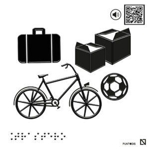 Placa Trastero en braille y altorrelieve con QR, y en aluminio