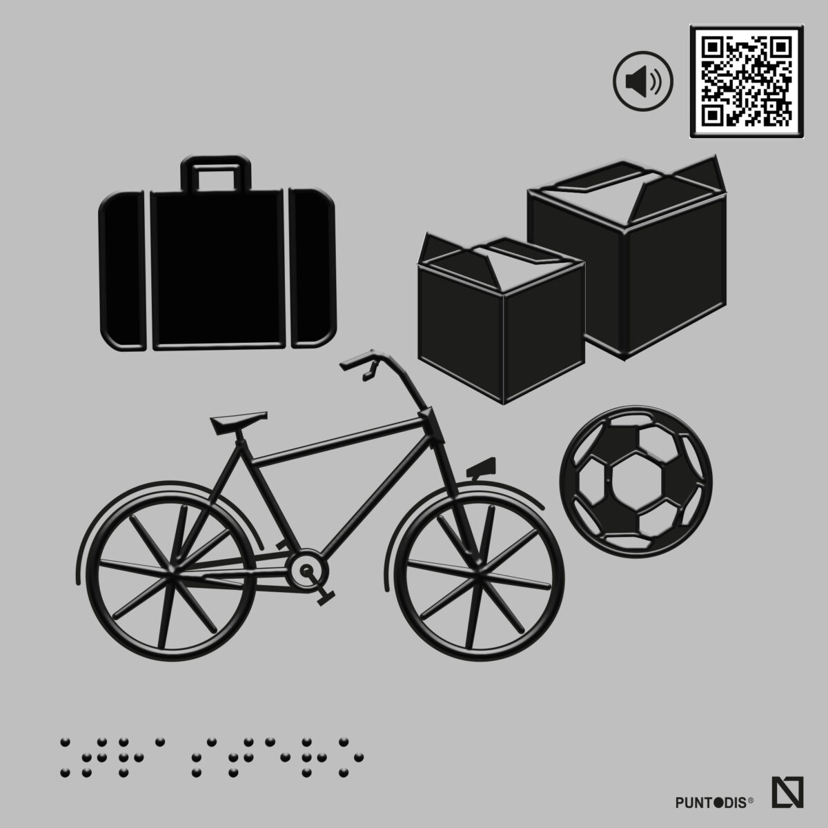 Placa Trastero braille, QR