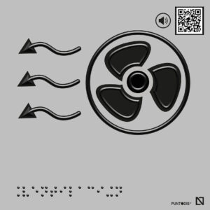 Placa Ventilación con QR en braille y altorrelieve