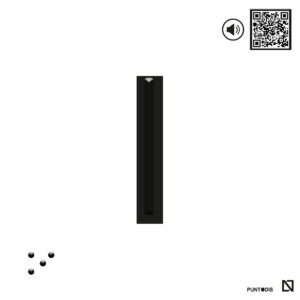 Placa letra i en braille y altorrelieve con QR, y en aluminio