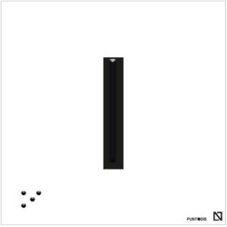 Placa Letra i en braille y altorrelieve, en aluminio