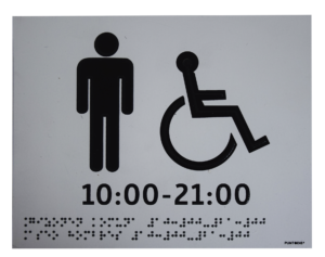 señal de aseos con horario