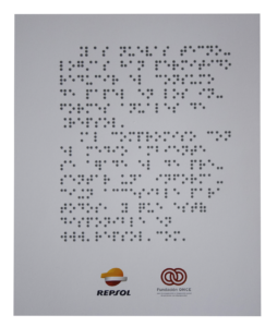 Hoja braille para Repsol