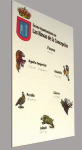 panel accesible en braille y altorrelieve