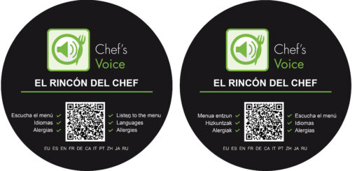 Vinilo adhesivo restaurante y QR - chef's voice