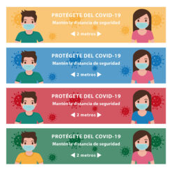 Vinilo adhesivo distancia seguridad