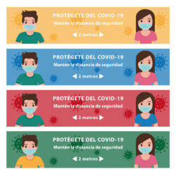 Vinilo adhesivo distancia seguridad
