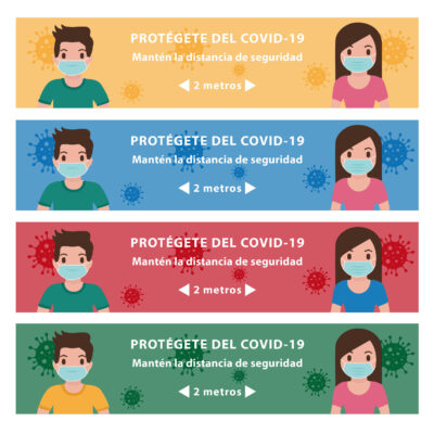 Vinilo adhesivo distancia seguridad