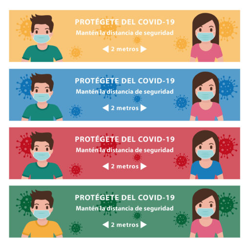 Vinilo adhesivo distancia seguridad