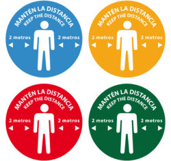 Vinilo adhesivo distancia seguridad