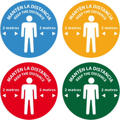 Vinilo adhesivo distancia seguridad