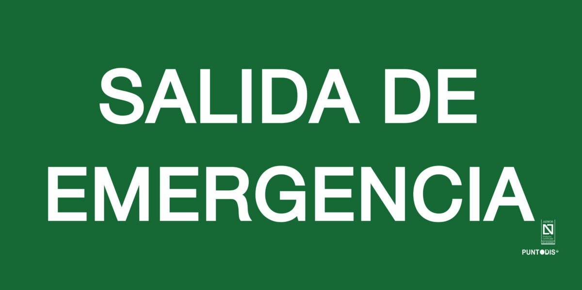 Placa fotoluminiscente salida emergencia