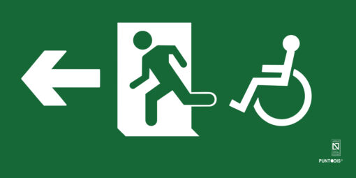 placa fotoluminiscente salida accesible izquierda