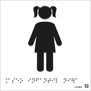Placa aseo Infantil niña en braille