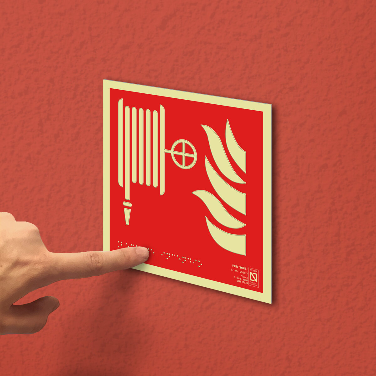 Placa fotoluminiscente boca de incendio
