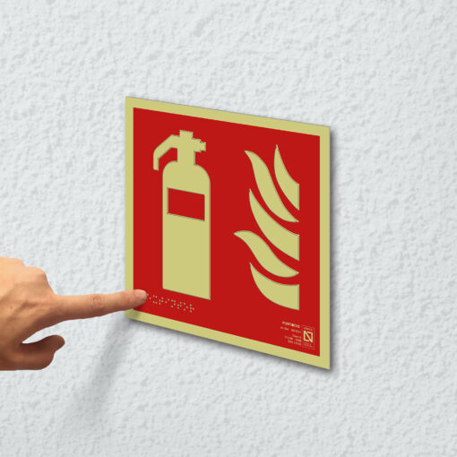 Placa fotoluminiscente extintor