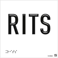 Placa RITS en braille y altorrelieve, en aluminio