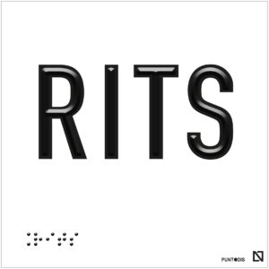 Placa RITS en braille y altorrelieve, en aluminio