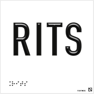 Placa RITS en braille y altorrelieve, en aluminio