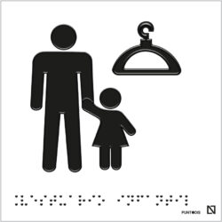 Placa Vestuarios Infantil en braille y altorrelieve