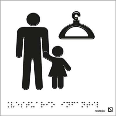 Placa Vestuarios Infantil en braille y altorrelieve
