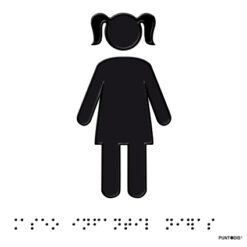 Placa aseo Infantil niña en braille