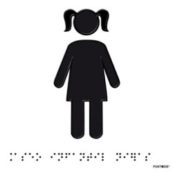 Placa aseo Infantil niña en braille