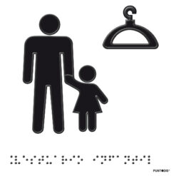 Placa Vestuarios Infantil en braille y altorrelieve