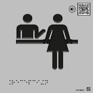 Placa Recepción con QR, braille y altorrelieve