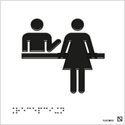 Placa Recepción en braille y altorrelieve, en aluminio
