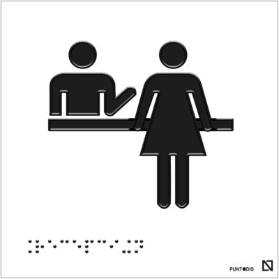 Placa Recepción en braille y altorrelieve, en aluminio
