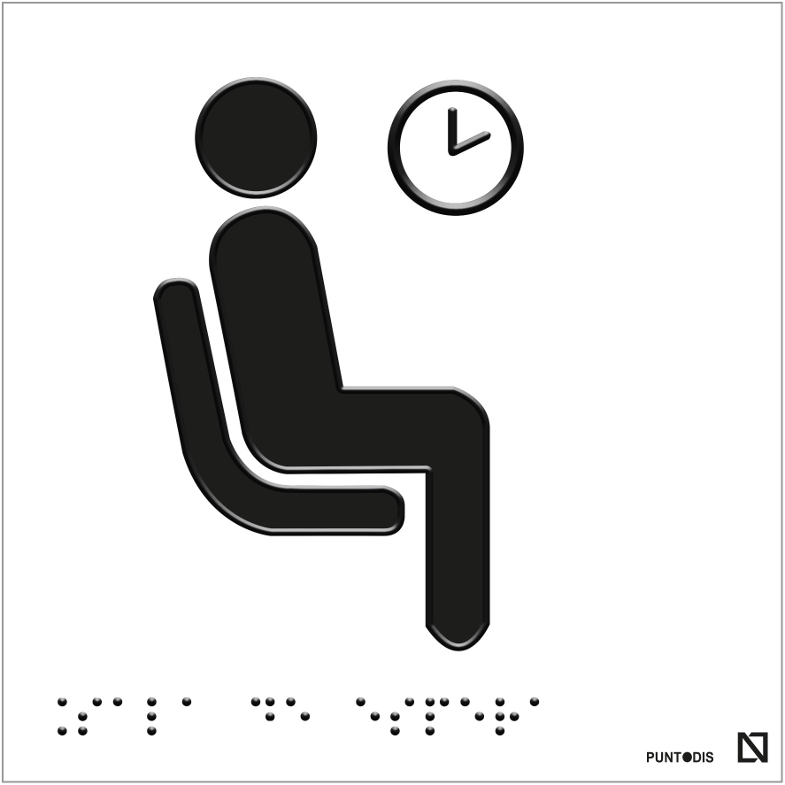 Placa Sala de espera braille y altorrelieve