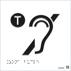 Placa Zona bucle en braille y altorrelieve, en aluminio