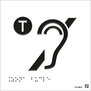 Placa Zona bucle en braille y altorrelieve, en aluminio