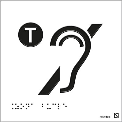 Placa Zona bucle en braille y altorrelieve, en aluminio