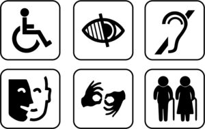 pictogramas representativos de diferentes discapacidades
