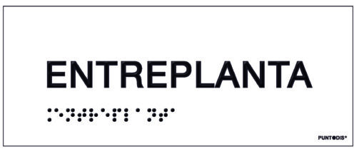 Placa entreplanta braille