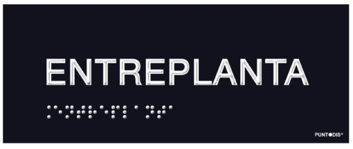 Placa entreplanta braille