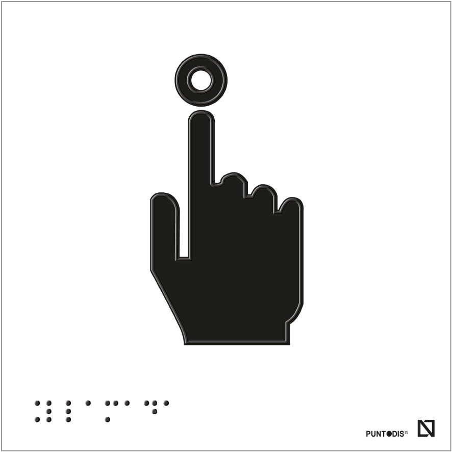 Placa Punto de llamada braille y altorrelieve en aluminio