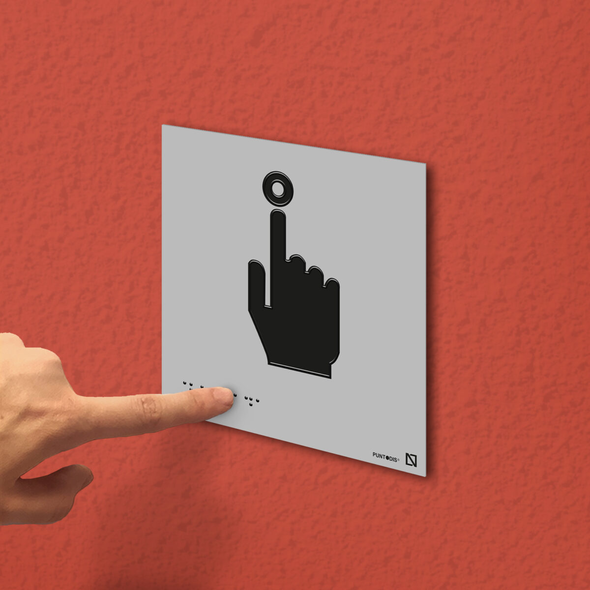 Ejemplo de colocación en pared de la placa Punto de llamada