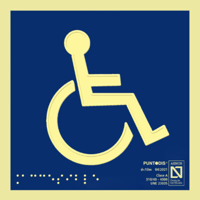 Placa fotoluminiscente SIA braille